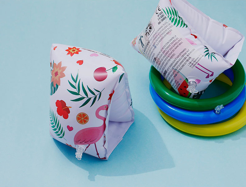 ปลอกแขนว่ายน้ำสำหรับเด็ก ลายผลไม้ ฟลามิงโก้ Inflatable Flamingo Arm Band for kid