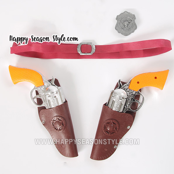 ปืนคู่คาวบอย ปืนคาวบอย พลาสติก ตำรวจ คาวบอย สายผ้า