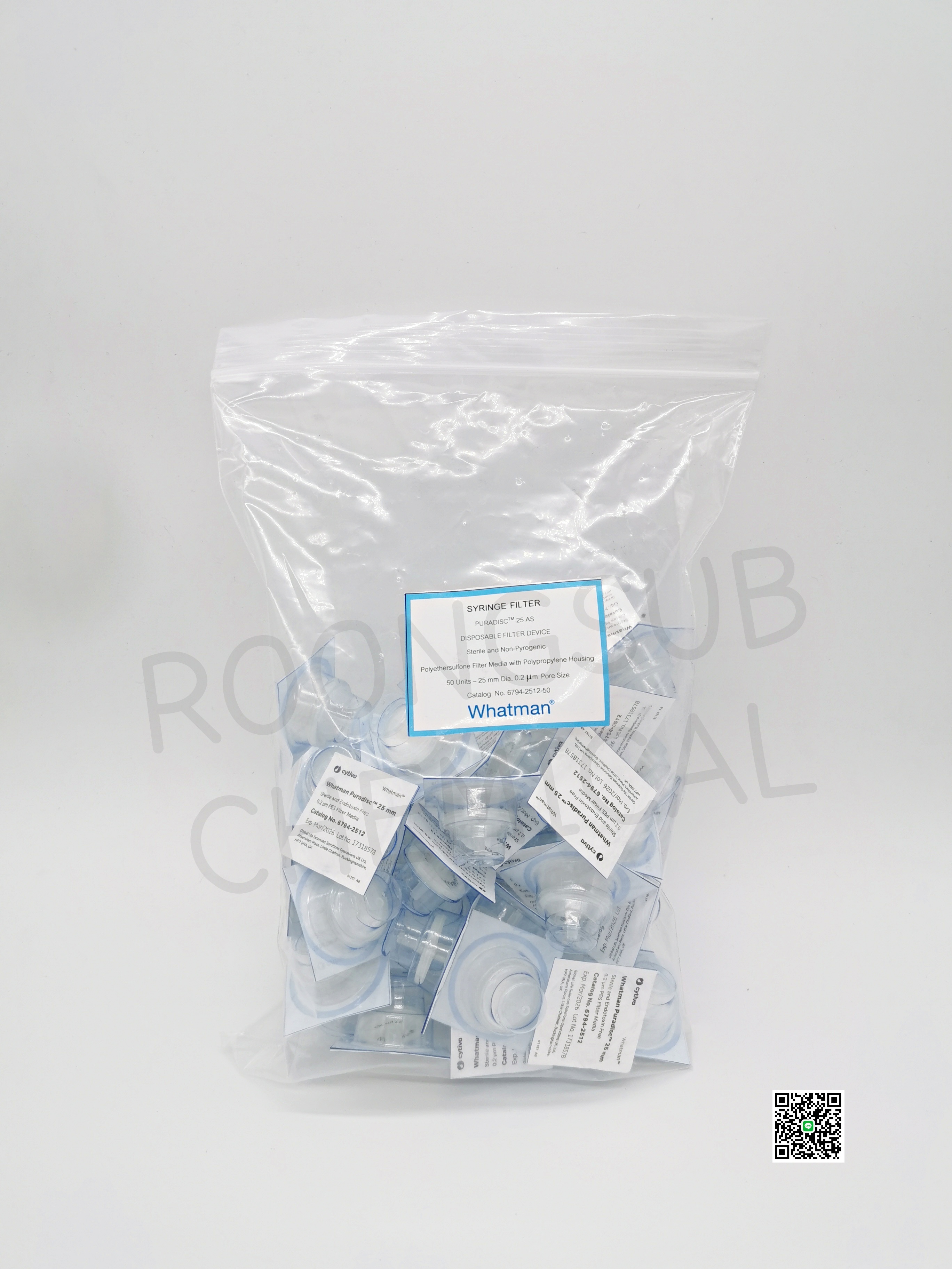 SYRINGE FILTER PES 0.2uM DIA 25MM. 50/PK