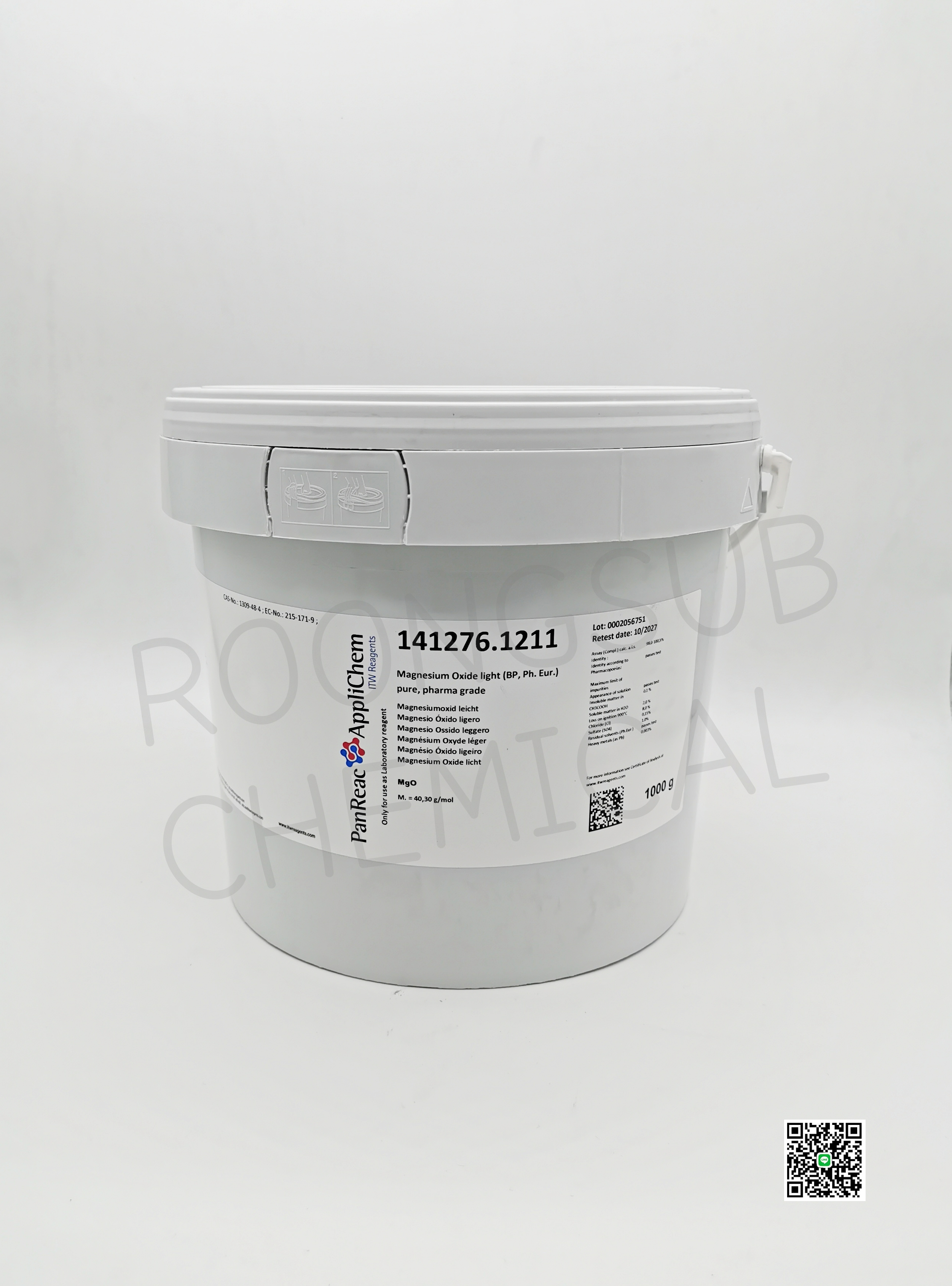 MAGNESIUM OXIDE LIGHT 1KG. PANREAC 141276