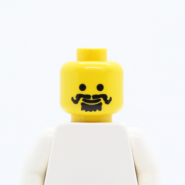 Moustache Curly, Spiky Beard under Mouth Pattern - Blocked Open Stud