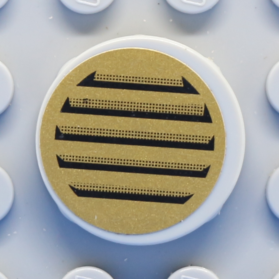 Tile, Round 2 x 2 with Black Vent on Gold Background Pattern (Sticker) - Set 5984