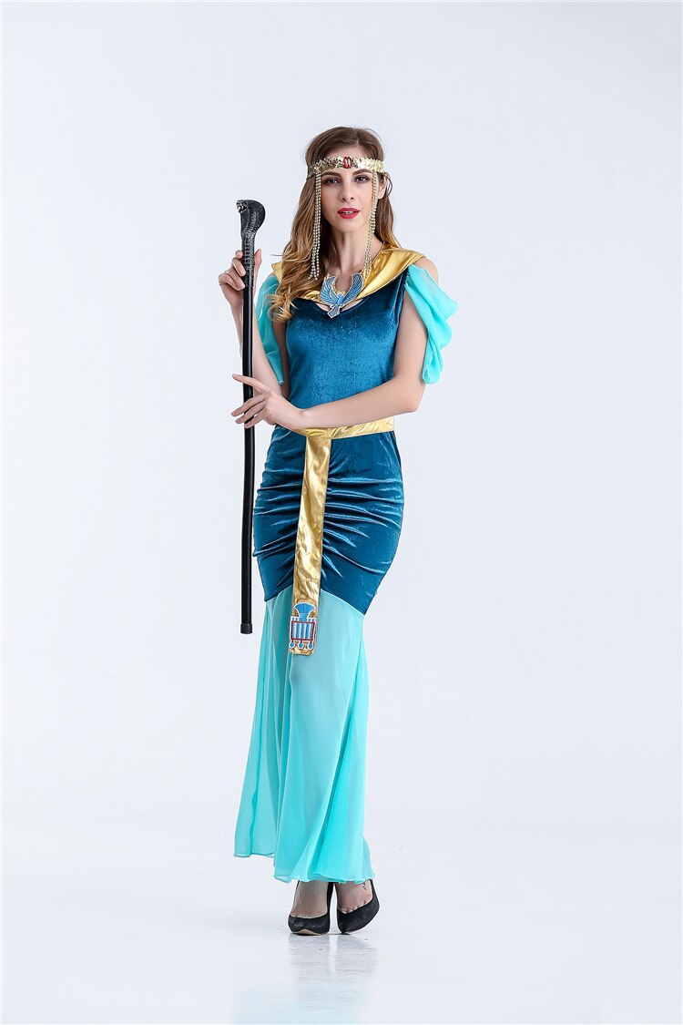 ชุดคลีโอพัตรา สีฟ้า อียิปห์ ฟาโรห์