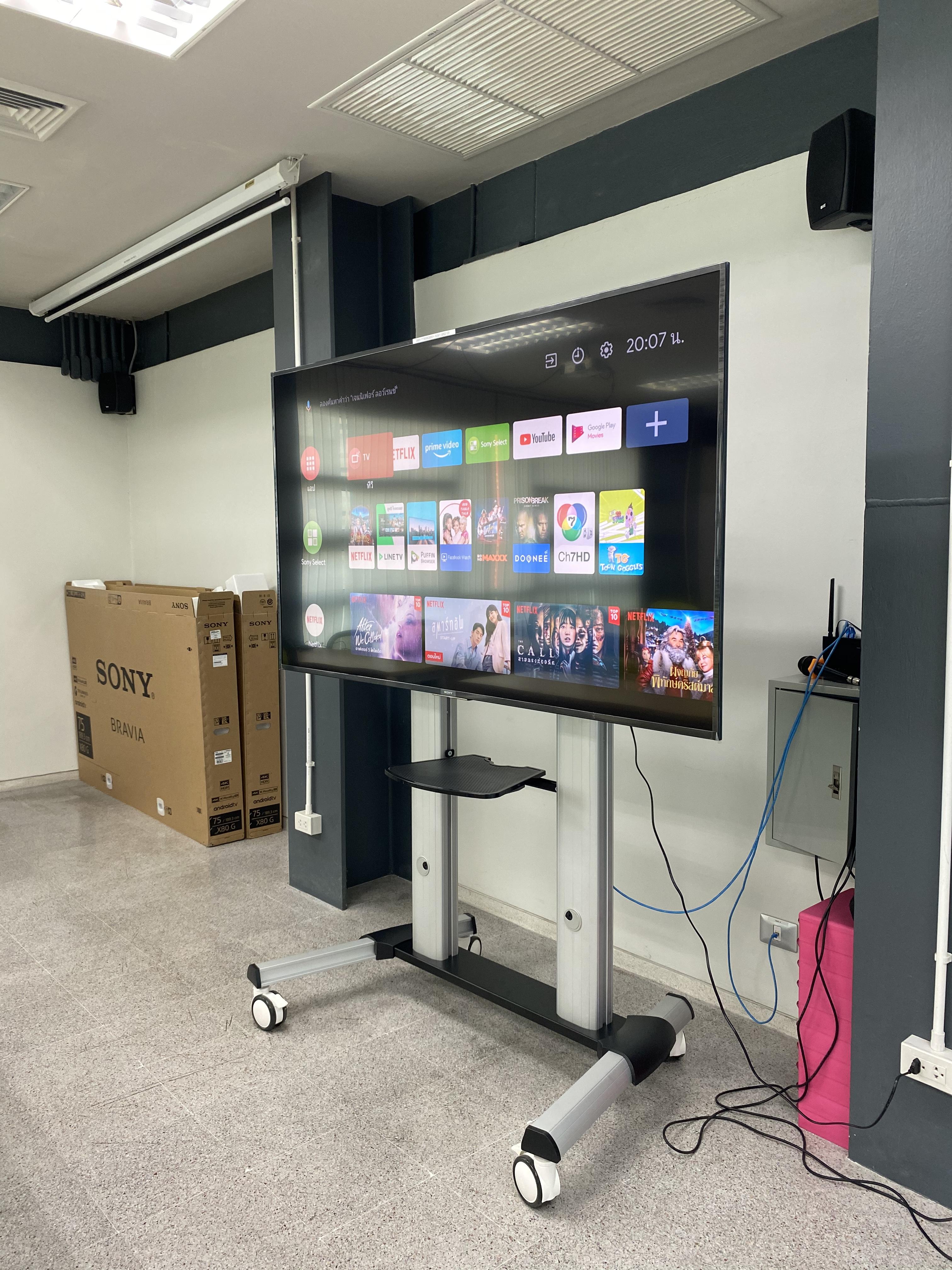 JMTVSTAND MT-F8200 ขาตั้งพื้นทีวีมีล้อเลื่อน(TV Stand) วัสดุ Aluminium อลูมิเนียม แบบล้อเลื่อนปรับสูง/ต่ำได้ 55"-98" นิ้ว{รับประกันสินค้า 3 ปี}0964746498