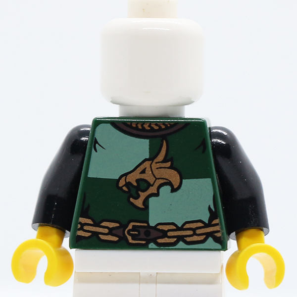 Castle Kingdoms Dragon Head Quarters with Chain Front and Back Pattern / Black Arms / Yellow Hands