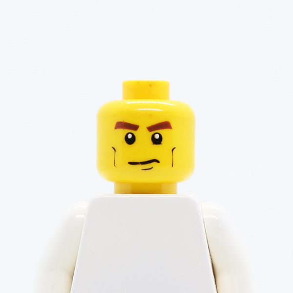 Dual Sided Brown Eyebrows, Cheek Lines, Mouth Closed / Mouth Open Scared Pattern - Blocked Open Stud
