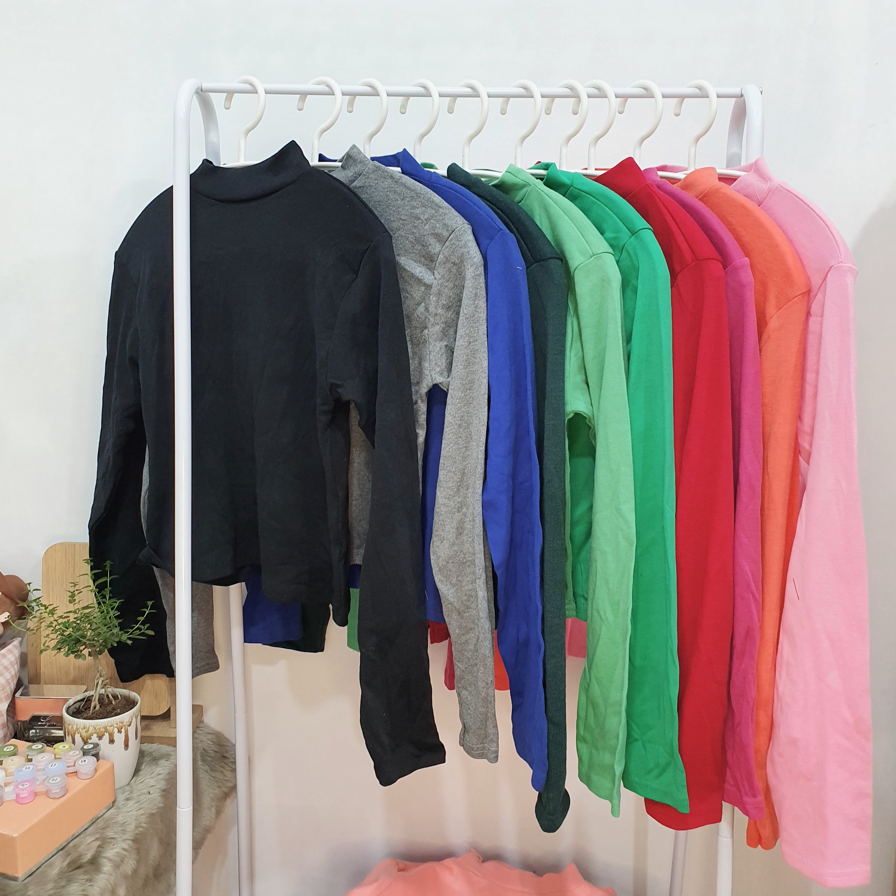 เสื้อครอปคอเต่า สีพื้น nuttyshopp.p เสื้อแขนยาว เสื้อกันหนาว เสื้อสีพื้น
