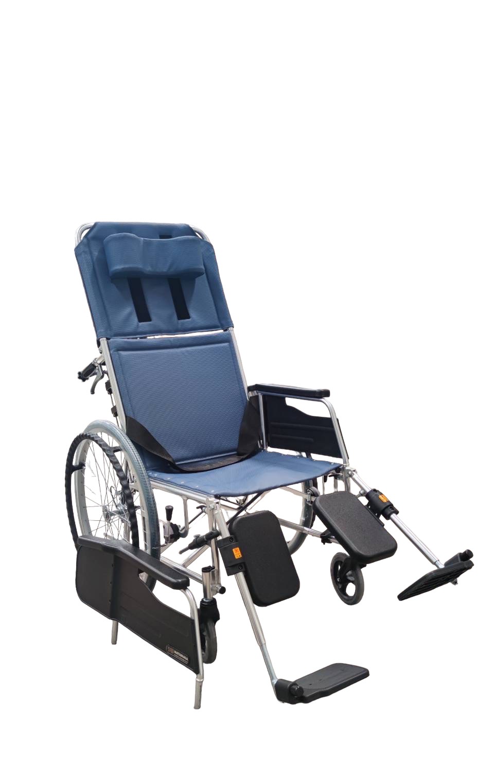 รถเข็นปรับเอนนอน แบรนด์ญี่ปุ่น Matsunaga Wheelchair (車いす) รุ่น MW13 ล้อหลังใหญ่ สามารถเข็นเองได้ พับได้ พกพาสะดวก + แถมฟรี สายคาดรัดลำตัวกันตก