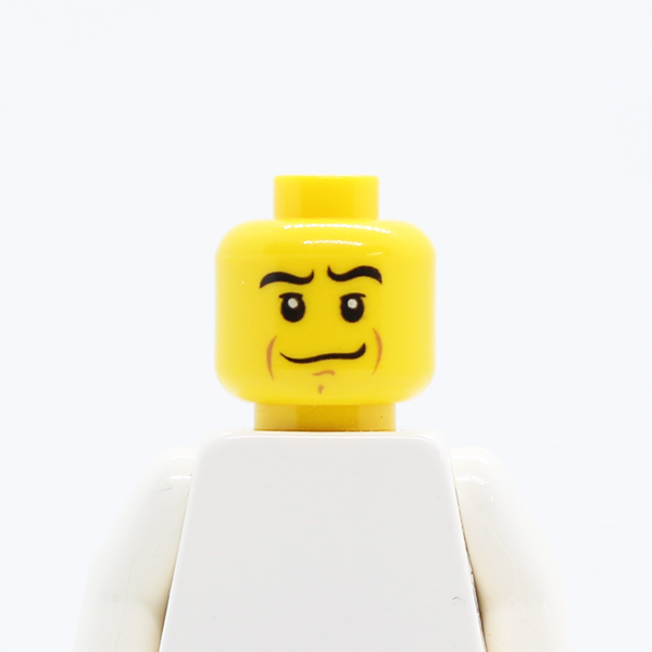 Male Crooked Smile, Black Eyebrows, White Pupils, Chin Dimple Pattern