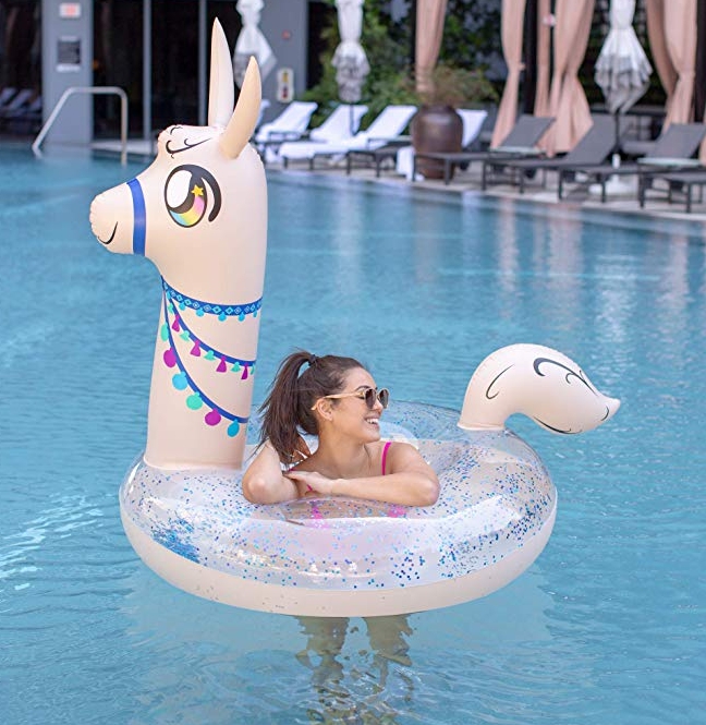 ห่วงยางอัลปาก้า กลิตเตอร์ Inflatable Glister Alpaca Ring Pool Float