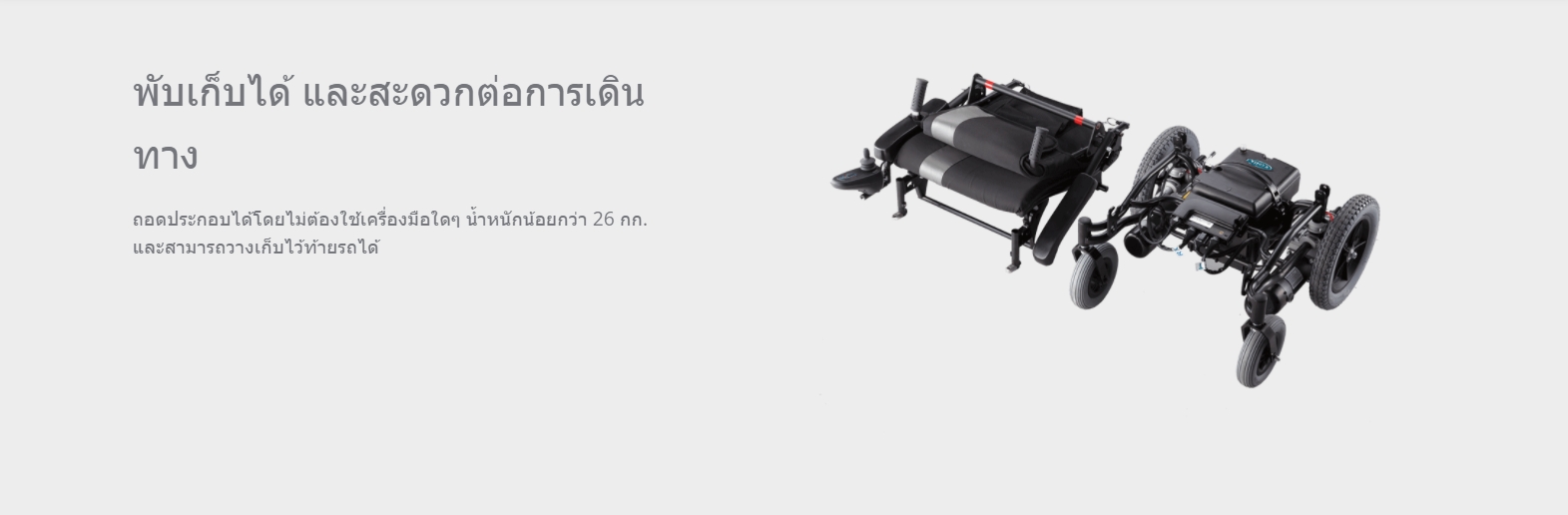 รถเข็นไฟฟ้าคาร์ม่ารุ่น Ergo Nimble (WheelChair KARMA KP-10.3s) พับเก็บได้ ที่วางแขนแบบเปิดขึ้นได้ สะดวกต่อการเดินทาง รับประกัน 5 ปี
