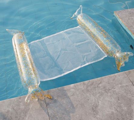 แพยางนั่งเดี่ยว ลายท็อฟฟี่ กลิตเตอร์ Inflatable Glitter Toffy Hammock Pool Float