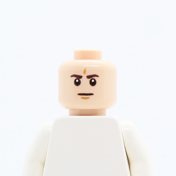 Dark Brown Eyebrows, White Pupils, Frown, Furrowed Eyebrows Pattern - Hollow Stud