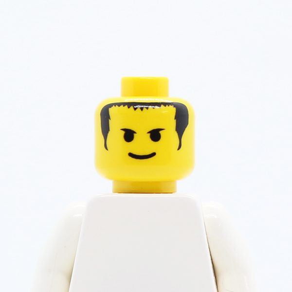 Male Smile, Black Eyebrows, Short Bangs and Long Hair Pattern - Blocked Open Stud