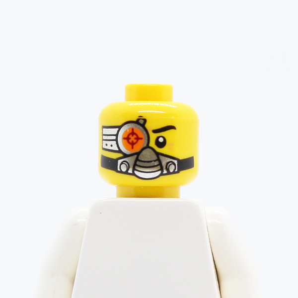 Dual Sided Cyborg Eyepiece, Eyebrow Left Side, Breathing Apparatus / Worried Pattern - Hollow Stud