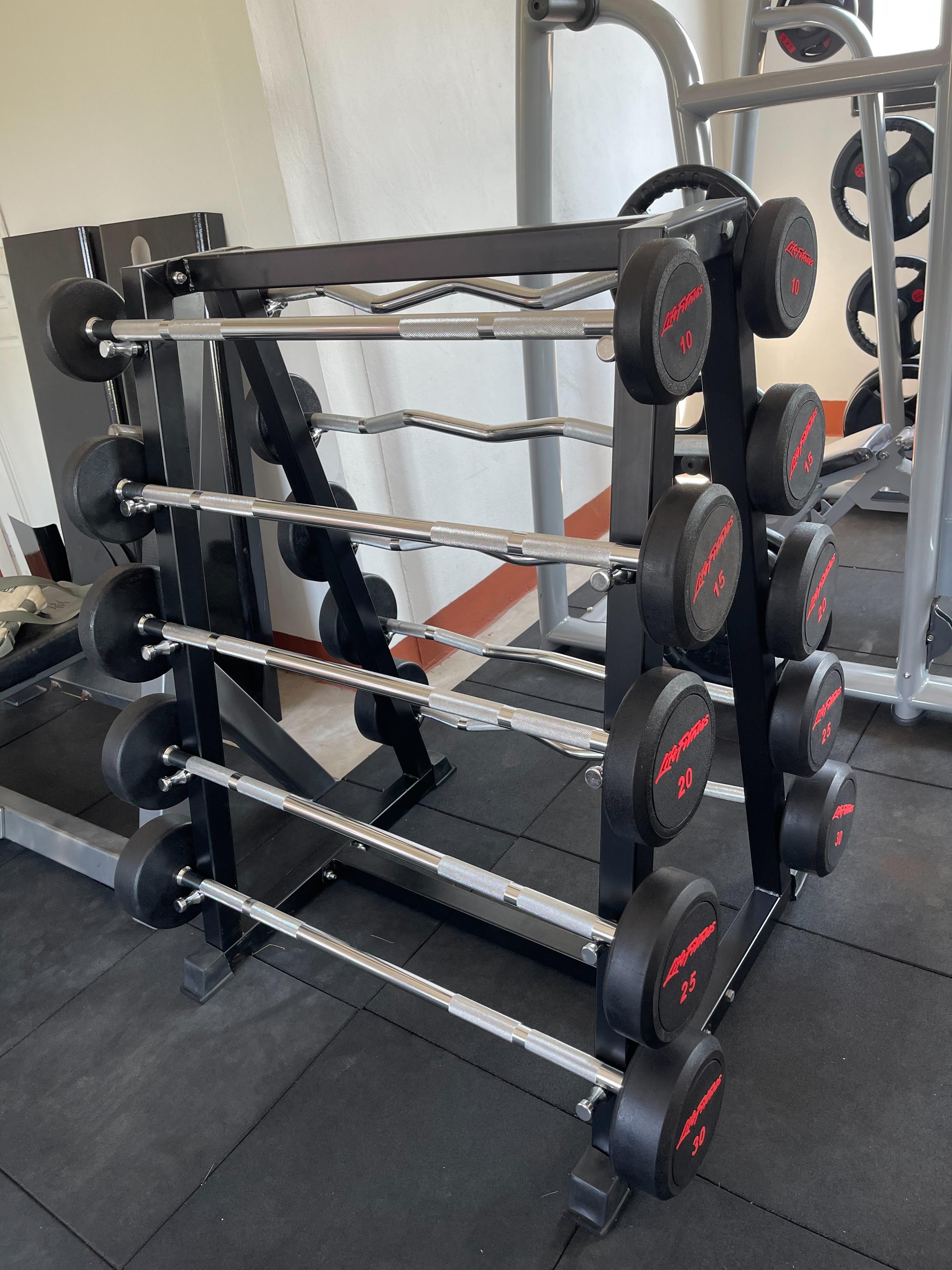 ดัมเบลเซ็ตแบบมีคานบาร์เบลBarbell with Lifefitness