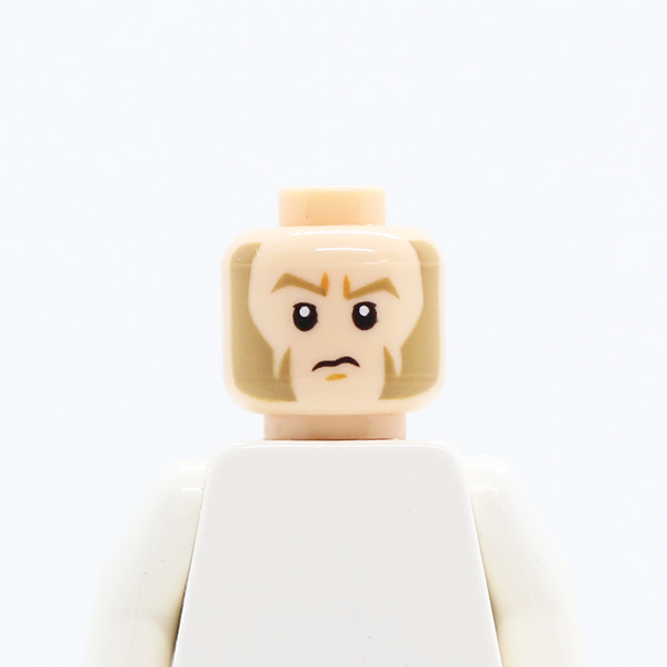 Dual Sided Dark Tan Eyebrows and Large Sideburns, Determined / Sad Pattern (SW Agent Kallus) - Hollow Stud