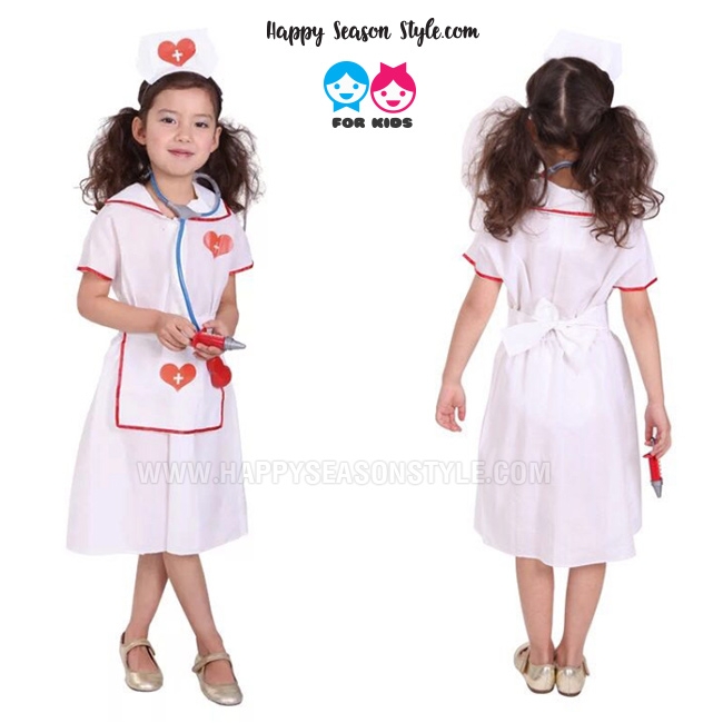ชุดแฟนซีเด็ก อาชีพในฝัน ชุดพยาบาล ชุดพยาบาลเด็ก หัวใจแดง