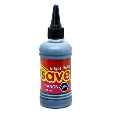 หมึกเติมเครื่องพิมพ์อิงค์เจ็ทยี่ห้อ CANON (สีดำ-Black) ตรา Save 100ml