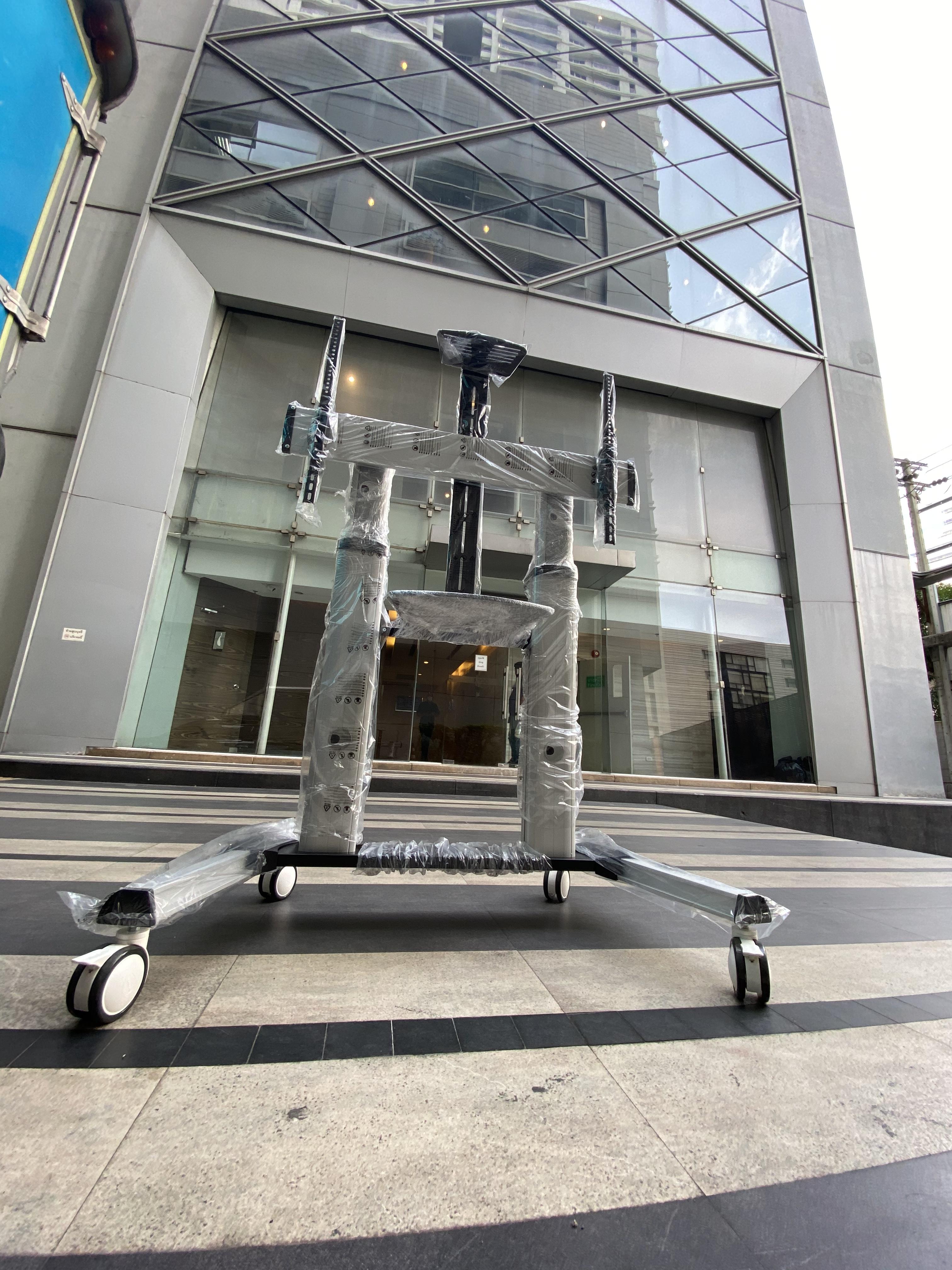 JMTVSTAND MT-F8200 ขาตั้งพื้นทีวีมีล้อเลื่อน(TV Stand) วัสดุ Aluminium อลูมิเนียม แบบล้อเลื่อนปรับสูง/ต่ำได้ 55"-98" นิ้ว{รับประกันสินค้า 3 ปี}0964746498