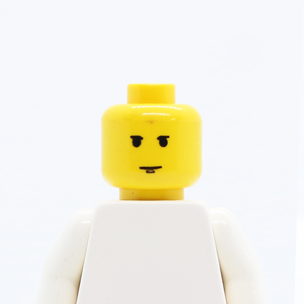 Male Small Black Eyebrows and Chin Dimple Pattern - Blocked Open Stud