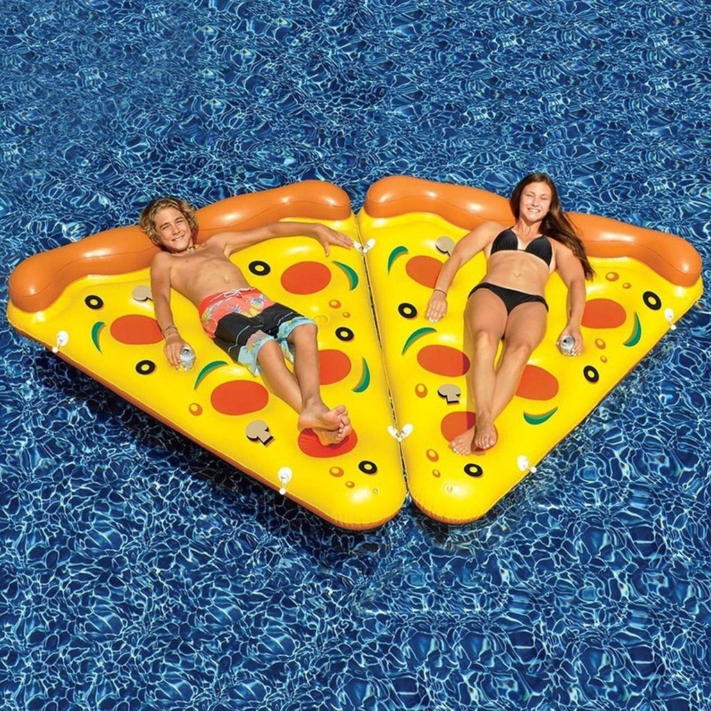 แพยางพิซซ่า สีเหลือง Inflatable Yellow Pizza Float