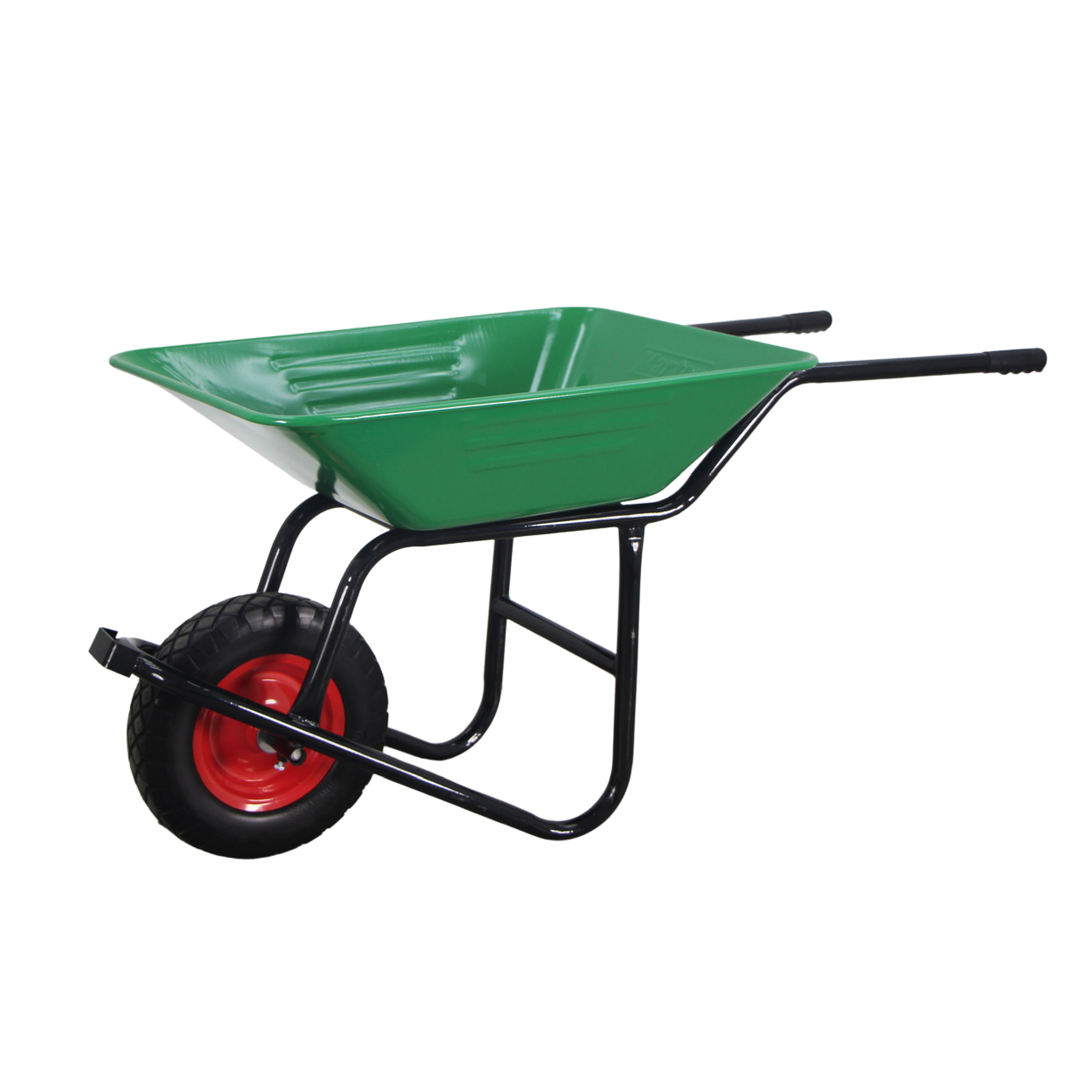 Marton รถเข็นปูนจัมโบ้โครงเชื่อมกระบะเสียบล้อเดี่ยวยางพียู (สีเขียว)