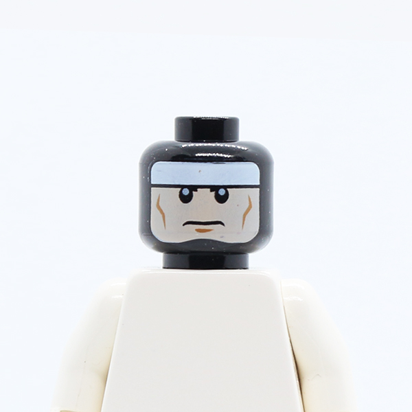 Dual Sided White Headband and Cheek Lines / Silver Mask and Medium Blue Goggles Pattern (Batman) - Hollow Stud