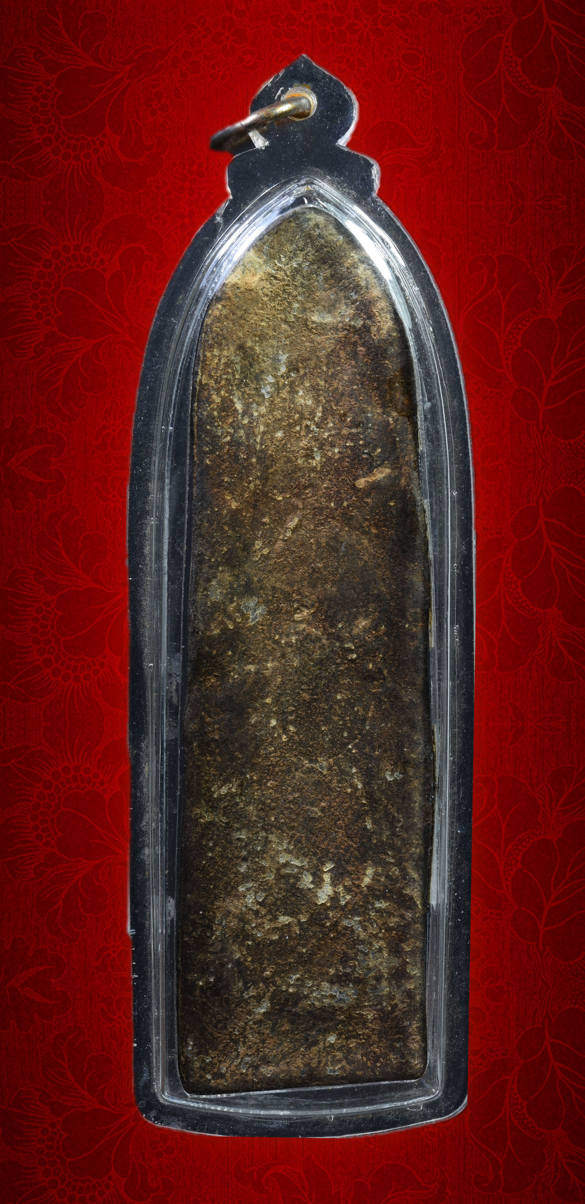 พระร่วงยืนอุ้มบาตร เนื้อชินตะกั่วสนิมแดง พร้อมเลี่ยม