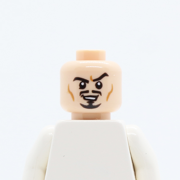 Dual Sided Moustache, Goatee and Cheek Lines, Sneer / Scared Pattern - Hollow Stud