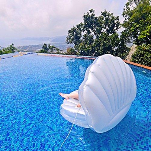 แพยางหอยมุกสีขาว พร้อมบอลไข่มุก Inflatable White Seashell