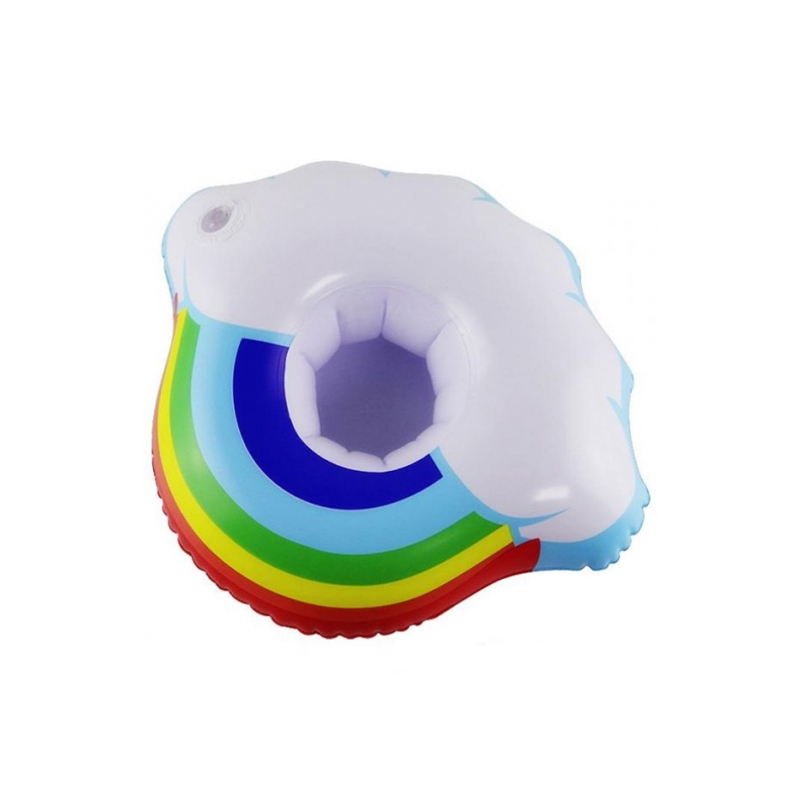 ที่วางแก้วเป่าลม ก้อนเมฆสายรุ้ง Inflatable lovely Rainbow Holder