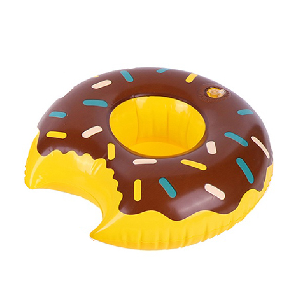 ที่วางแก้วเป่าลม โดนัท สีน้ำตาล Inflatable Brown Donut Cup Holder