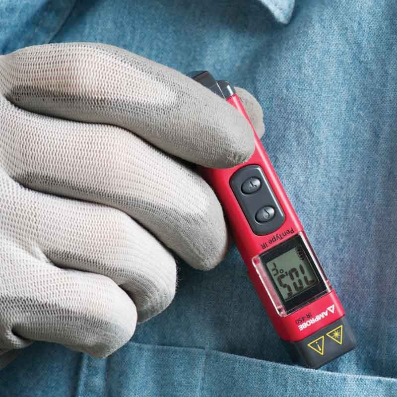 AMPROBE รุ่น IR-450 เครื่องวัดอุณหภูมิด้วยอินฟราเรด ย่านวัด -30 ถึง 500 องศาเซลเซียส แบบ 3-in-1 ( แบบพกกระเป๋า มีไฟฉายในตัว มีเลเซอร์ชี้เป้า)