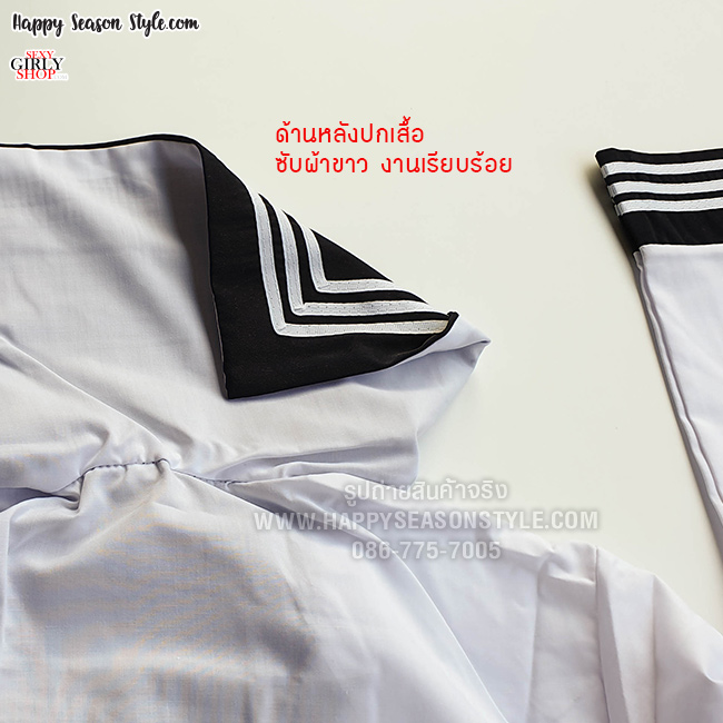 ชุดนักเรียน ชุดนักเรียนญี่ปุ่น รุ่นผ้าพันคอแดง มีทั้งแบบแขนสั้นและยาว