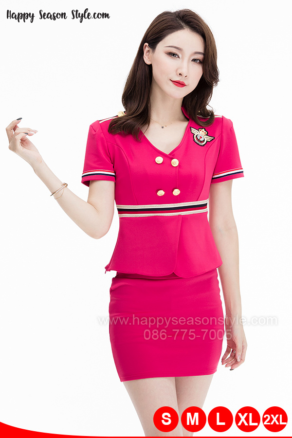 ชุดพนักงาน ชุดยูนิฟอร์ม ชุดแอร์ แอร์โฮสเตท พนักงานต้อนรับ พีอาร์