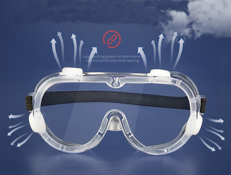 แว่นตาตัดหญ้า แว่นตานิรภัย กันลม กันสะเก็ด แบบใส มีสายรัด