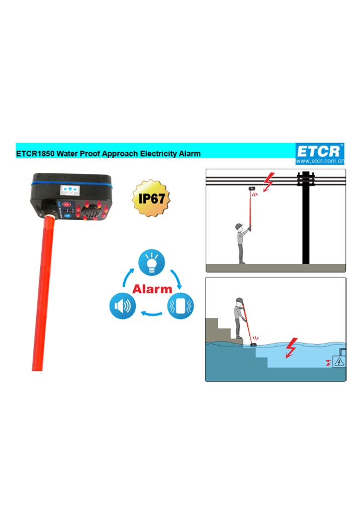 ETCR1840 โพรบทดสอบแรงดันไฟสูง 40V to 500 kV แบบไม่สัมผัสแสดงผลด้วยแสง เสียง และสั่น (Water Proof Approach Electricity Alarm Vibration, light, buzzer)