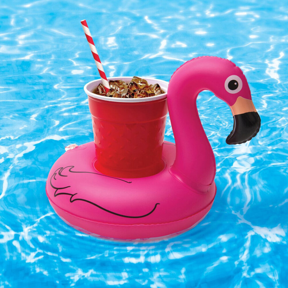 ที่วางแก้วเป่าลม ฟลามิงโก้ สีชมพู ขนาดใหญ่ Inflatable Giant Flamingo Cup Holder