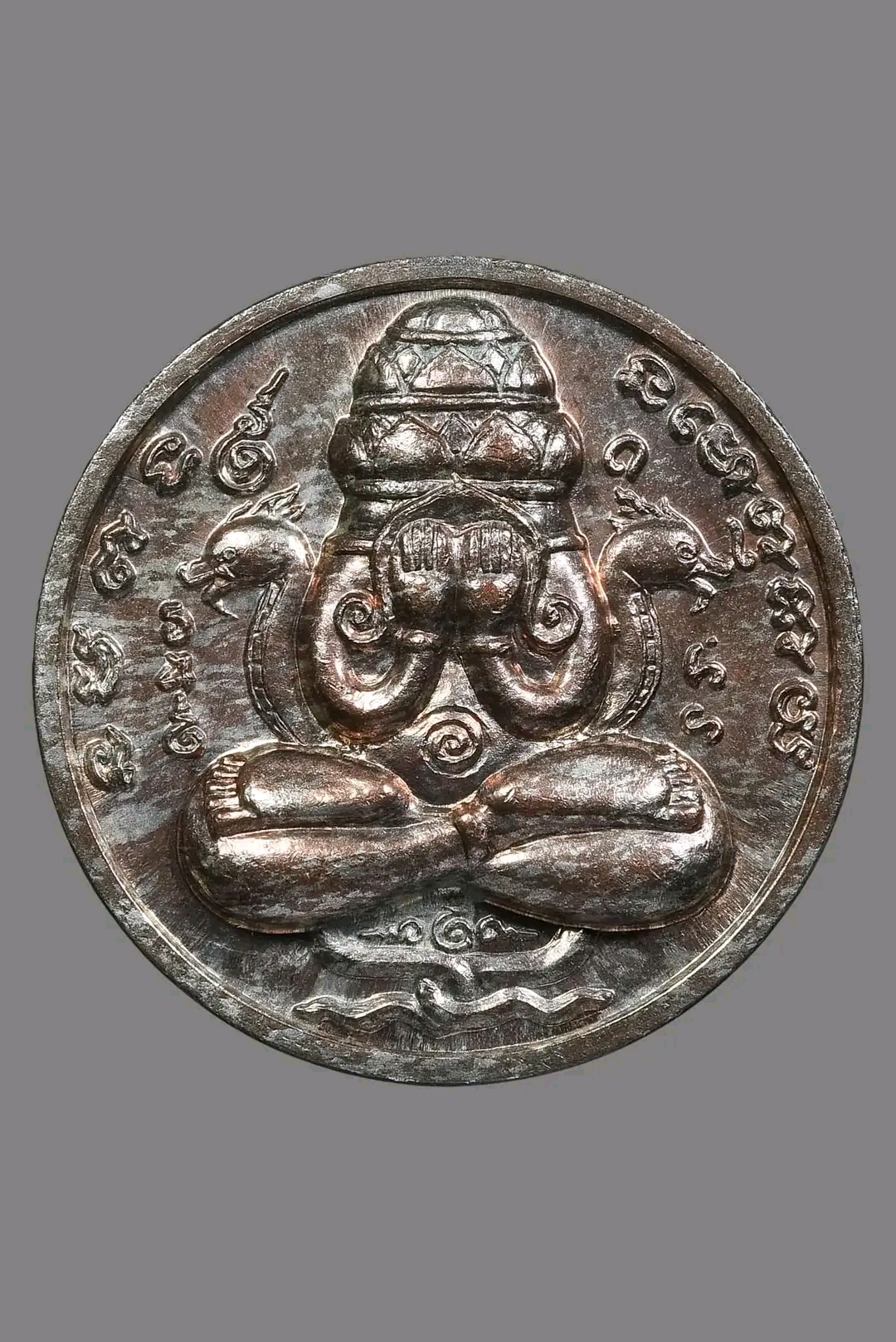 เหรียญปิดตาพังพระกาฬ รุ่นแรก เนื้อนวโลหะพลายเงิน ปี 2532