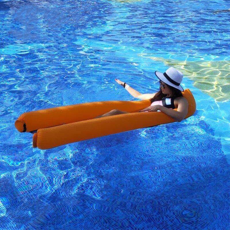แพลมลอยน้ำ พกพาสะดวก ไม่ต้องใช้ที่สูบ Inflatable Pool Floats Portable Floating Lounger Chair Water Hammock No Pump
