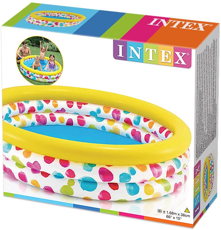 Intex สระน้ำ เป่าลม ไวด์จีโอเม็ททรี่ ลายพลุไฟ Intex Wide Geometry Pool Multicoler