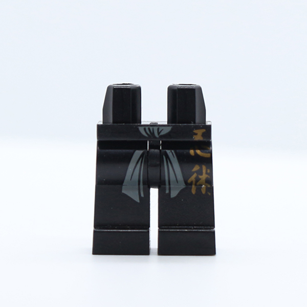Hips and Legs with Gray Sash and Gold Asian Characters Pattern