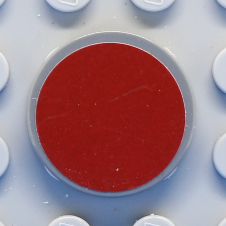 Tile, Round 2 x 2 with Dark Red Circle Pattern (Sticker) - Set 75039
