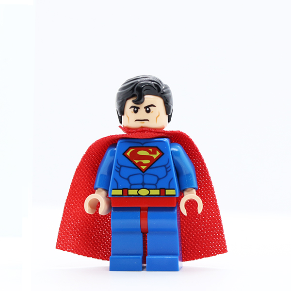 Superman - Blue Suit, Dual Sided Head with Red Eyes on Reverse, Spongy Soft Knit Cape