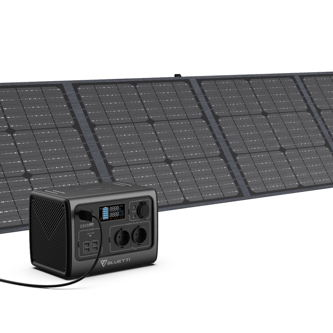 BLUETTI EB55 Portable Power Station + PV120 Solar Cell เซทแบตเตอรี่สำรองพกพา พร้อมโซลาร์เซลล์