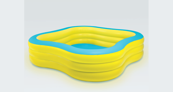 Bestway สระน้ำเป่าลม สีเหลือง-ฟ้า ขนาดใหญ่ Inflatable Yellow-Blue Giant Pool