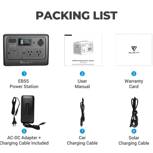 Bluetti EB55 Portable Power Station ความจุ 700W/537Wh
