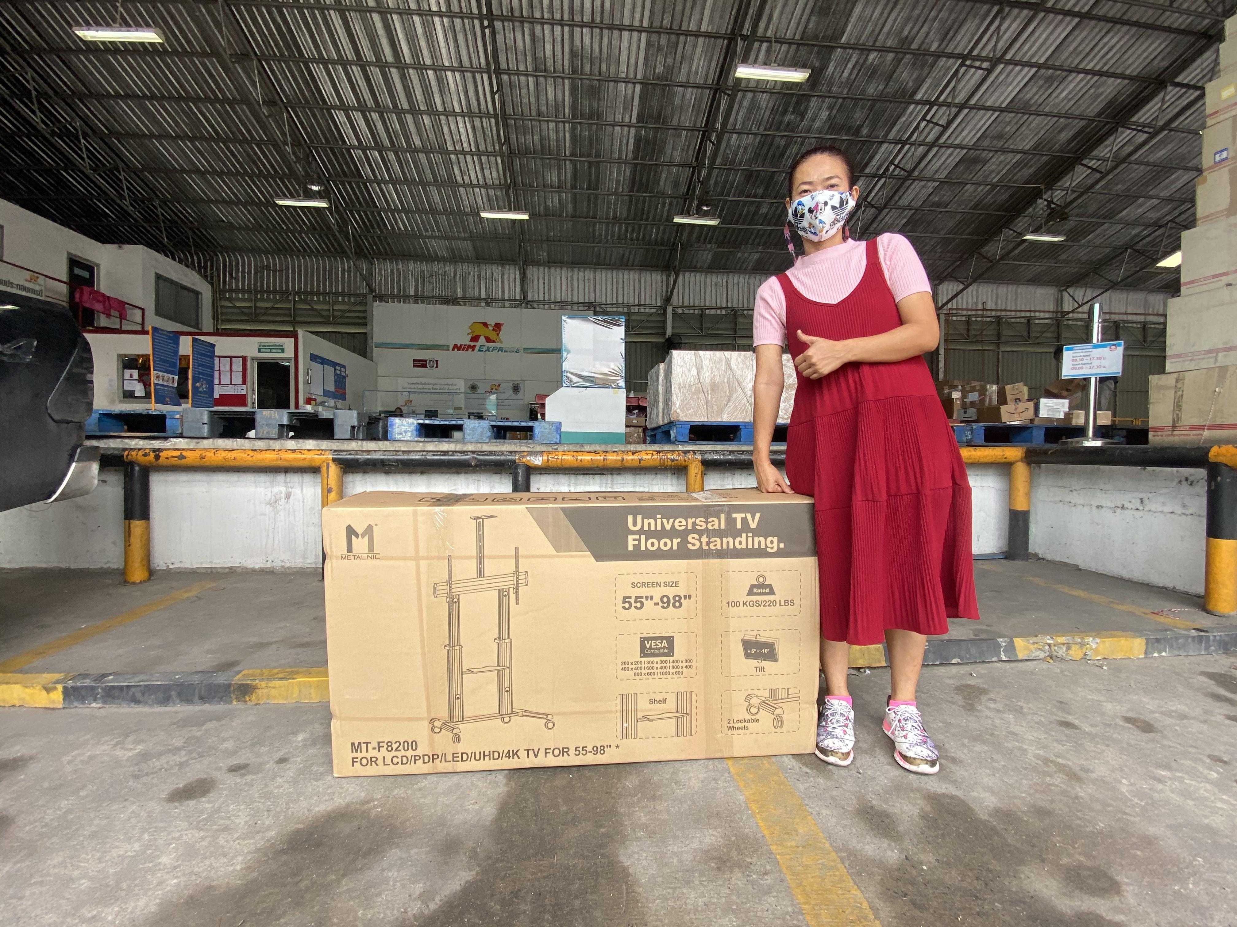 JMTVSTAND MT-F8200 ขาตั้งพื้นทีวีมีล้อเลื่อน(TV Stand) วัสดุ Aluminium อลูมิเนียม แบบล้อเลื่อนปรับสูง/ต่ำได้ 55"-98" นิ้ว{รับประกันสินค้า 3 ปี}0964746498