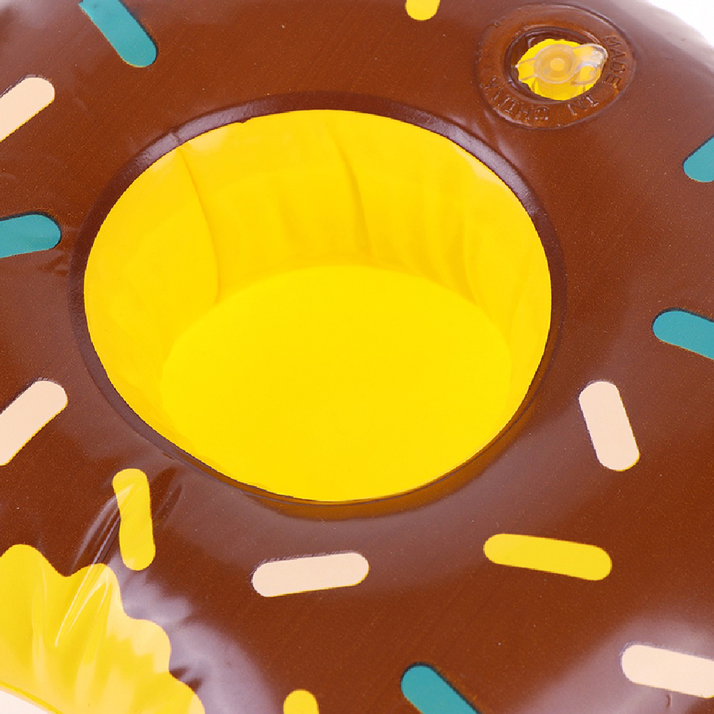 ที่วางแก้วเป่าลม โดนัท สีน้ำตาล Inflatable Brown Donut Cup Holder